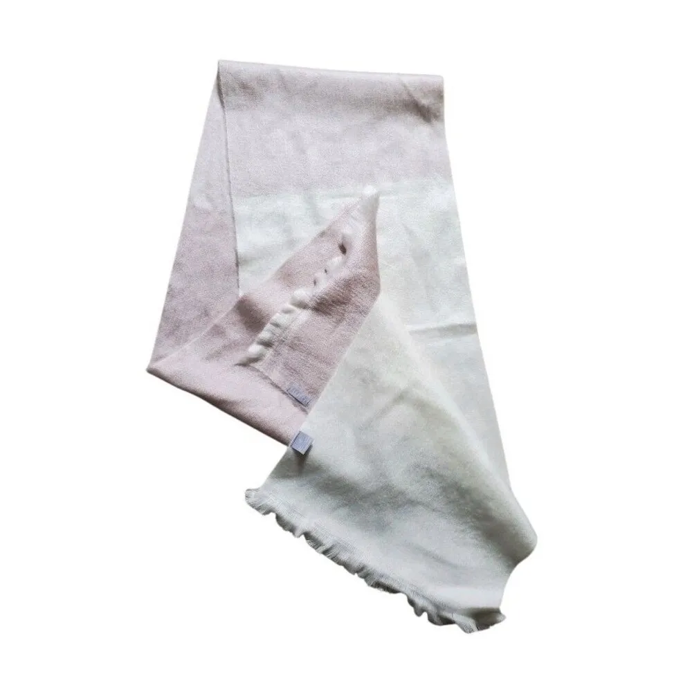 Pokoloko Peruvian Alpaca Blend Fringe Scarf Gray Pink White Fade Cozy Soft EUC - Image 8