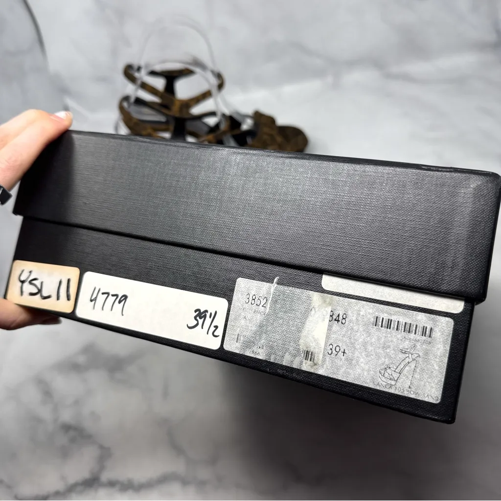 Saint Laurent Bianca Bow 105 Leopard Suede Platform Stiletto Sandal Heels Brown - Image 13