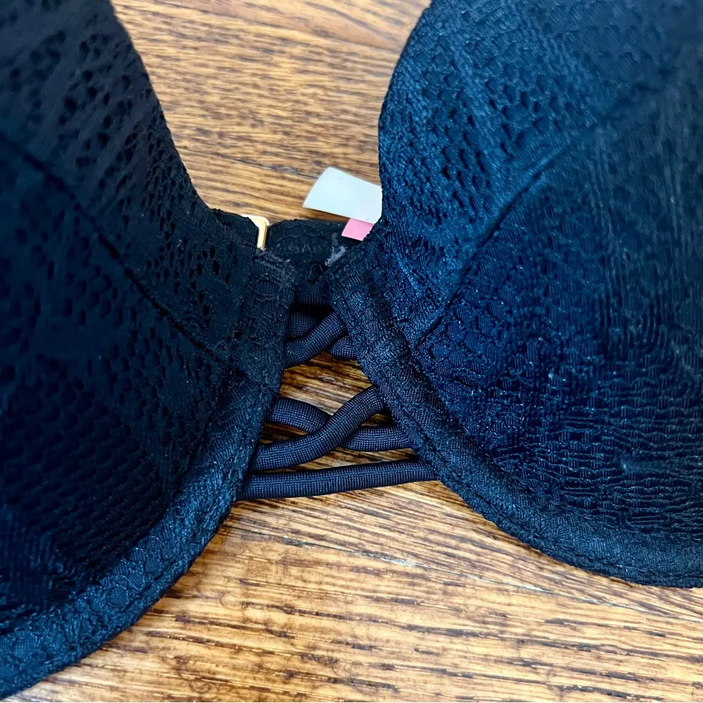 Victoria’s Secret Black Lace Strapless Bikini Top 34C from 2015 - Image 3