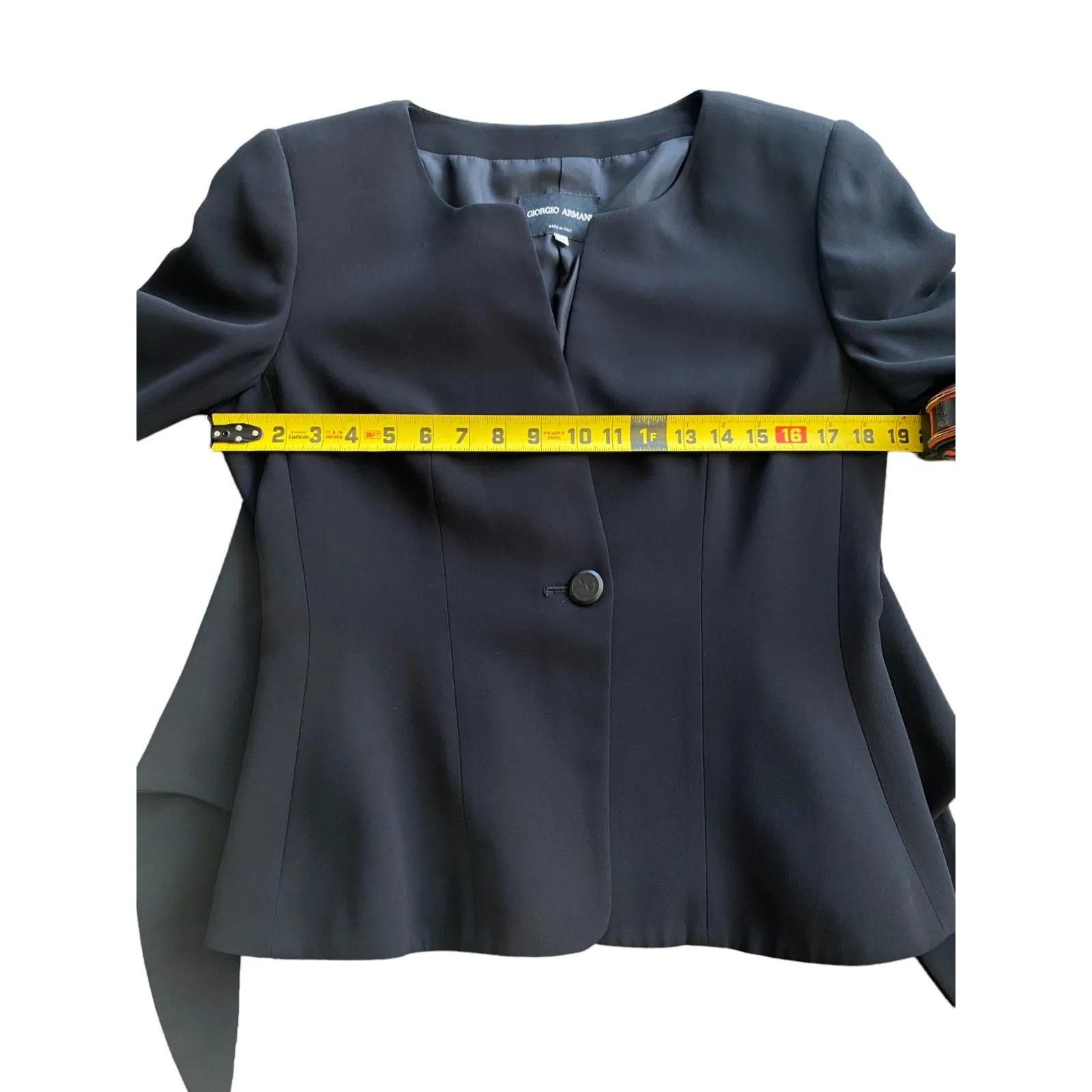 Giorgio Armani Pure Silk Black Blazer Womens Size US 10 (44) Made in Italy - Image 7