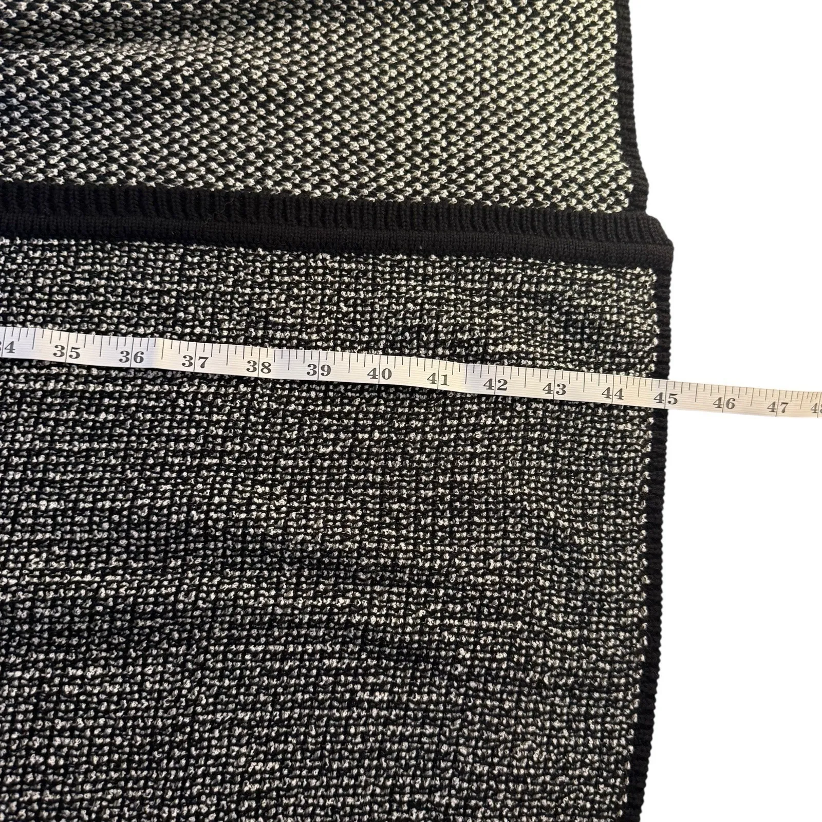 J Jill Wearever Black White Sweater Knit Cardigan Duster Medium Minimalist Work - Image 10