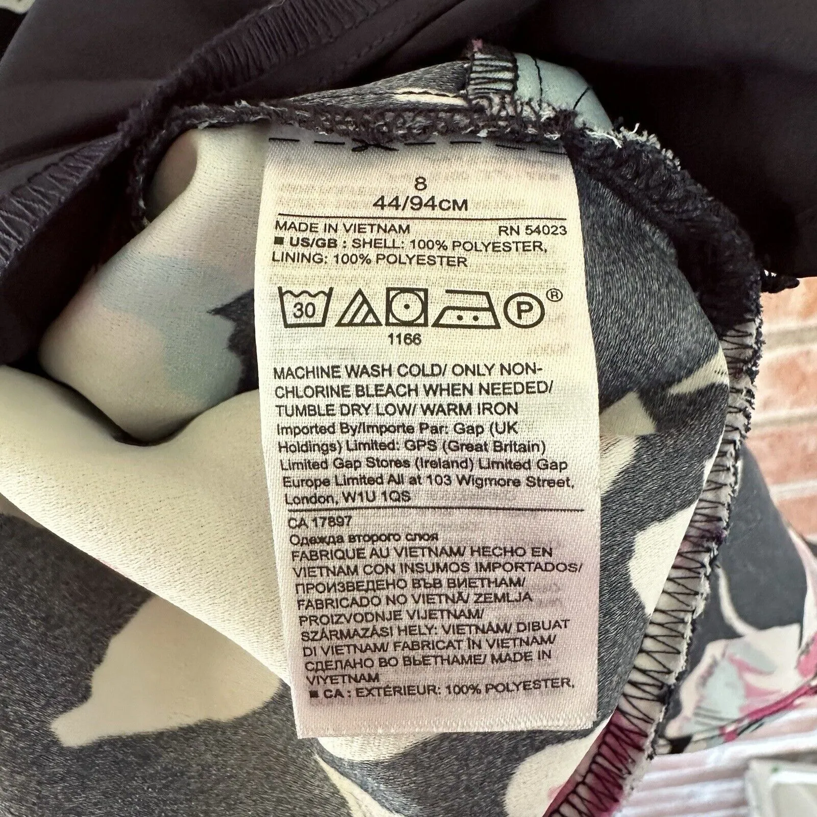 Banana Republic Ruffle Bottom Floral Dress Size 8 Navy Pink - Image 8