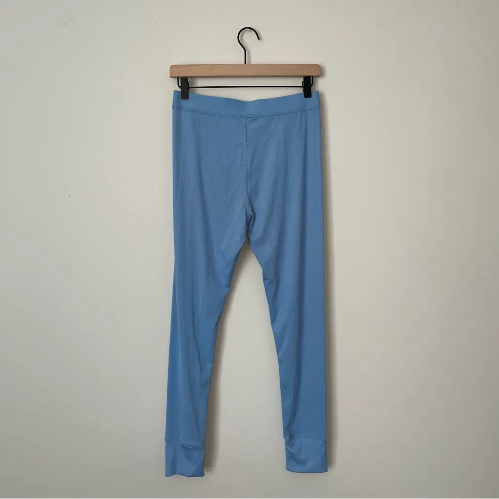 Ribbed‎ Light Blue High Waisted Leggings - Image 2