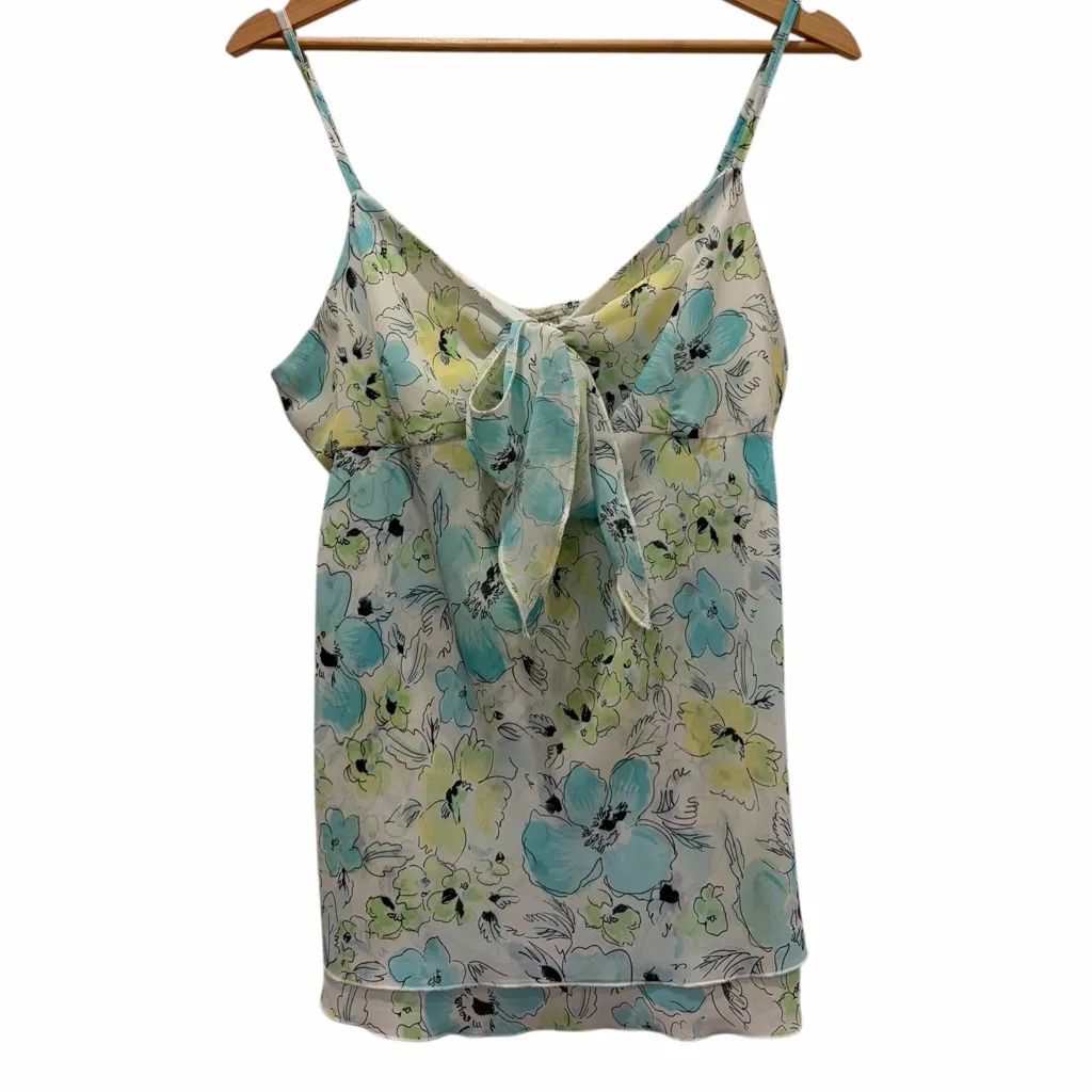 VTG Tailor B Moss Floral Cami Y2K 90s Forest Fairycore Blue Green Size Large - Image 13