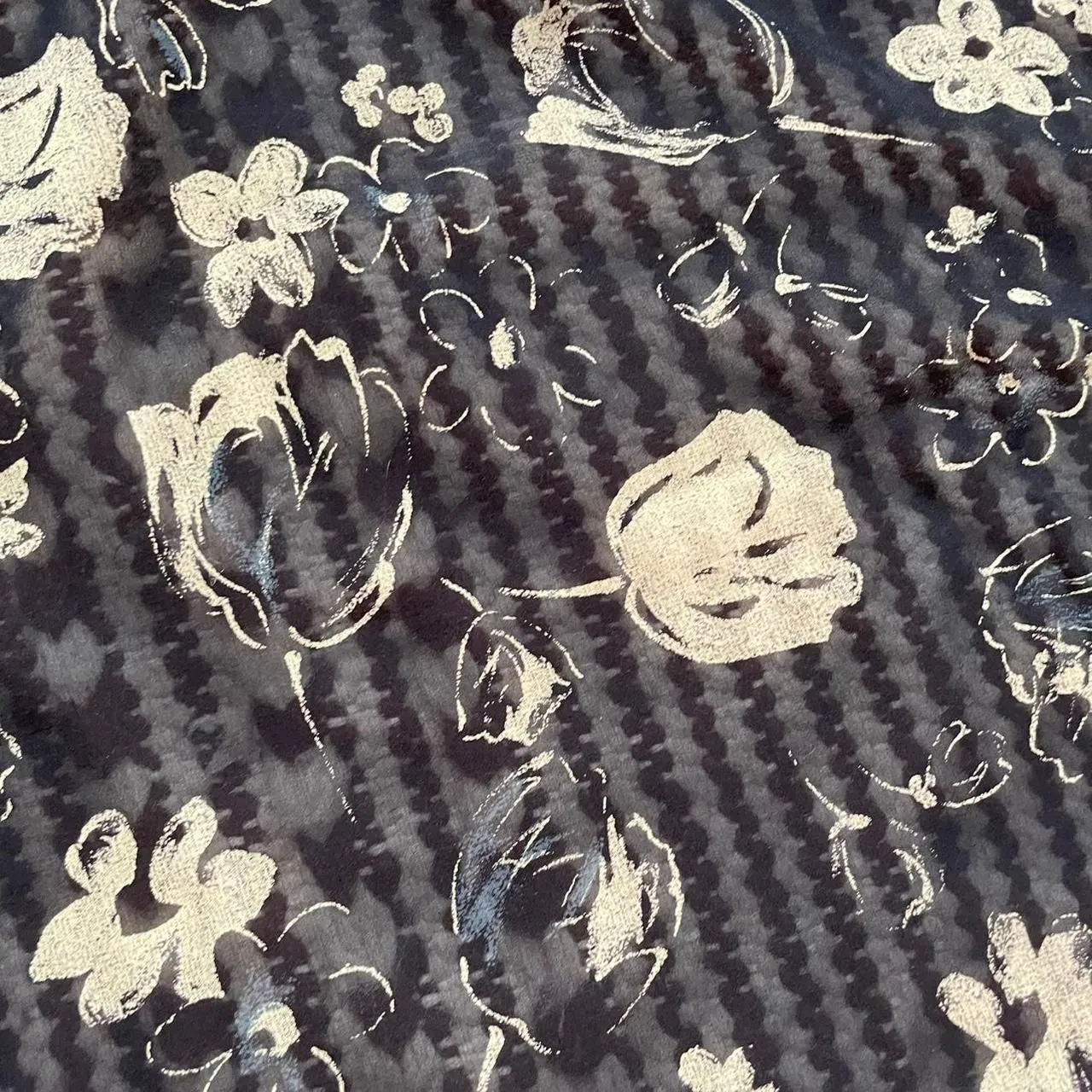 Franco Ferrari Women's Black and Beige Scarf - Image 2