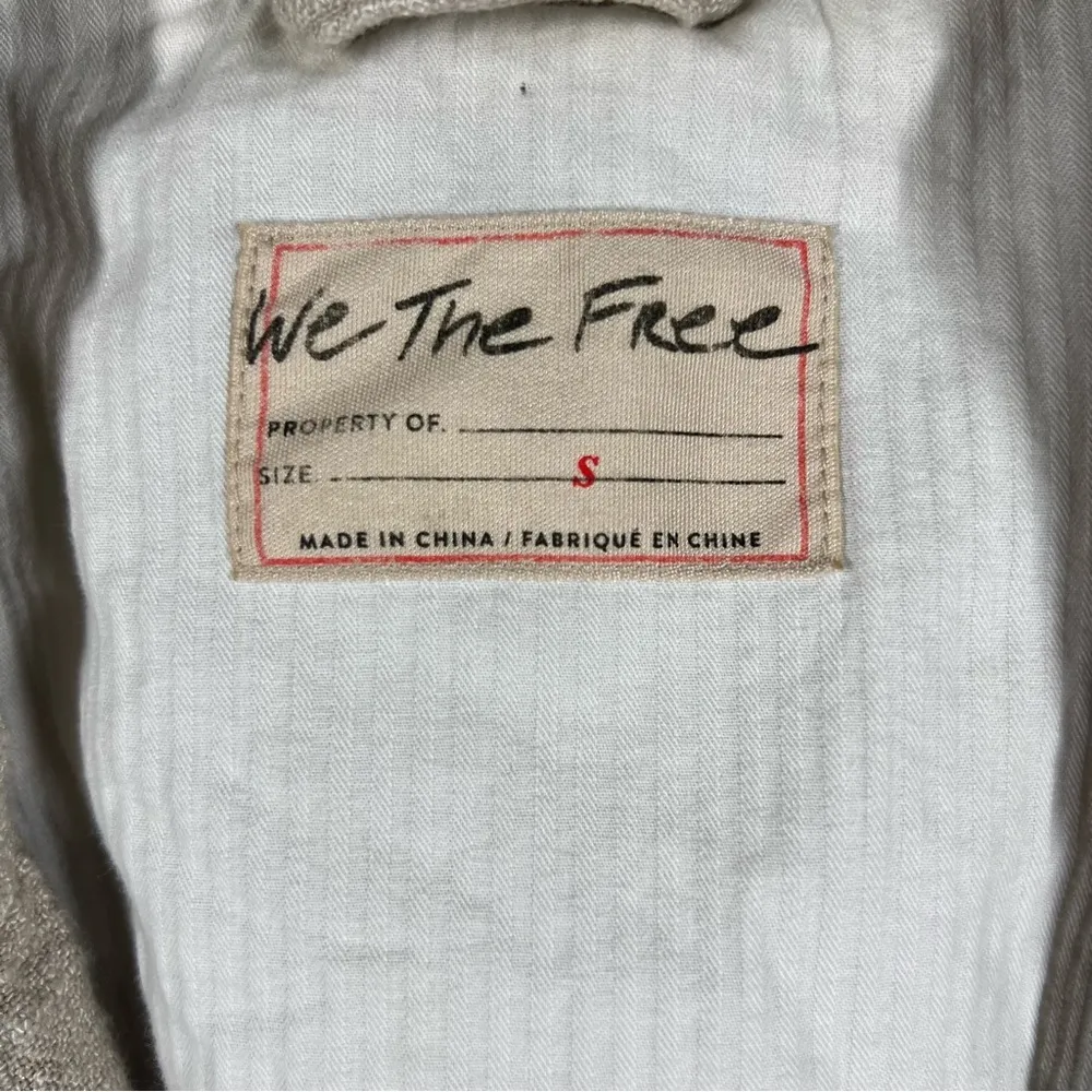 Free‎ People We The Free Cream Beckett Linen Blend Blazer Jacket - Image 4