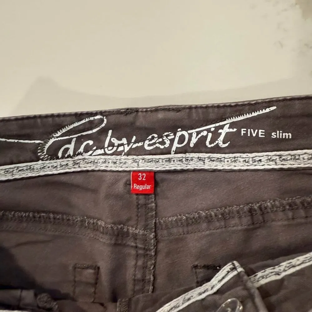 Vintage Y2K EDC by Espirit Low Rise Slim Straight Pants Women's 32 Brown Casual - Image 5