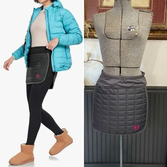 NWT Little Donkey Andy Gray Puffer Quilted Skirt - Image 2