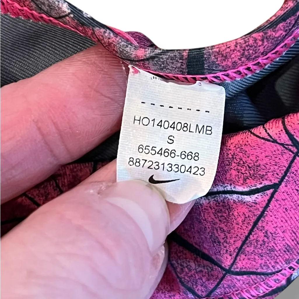 NIKE PRO Womens Running Athletic Work Out Sport Bra Tank Top Shirt Pink Small - Image 4