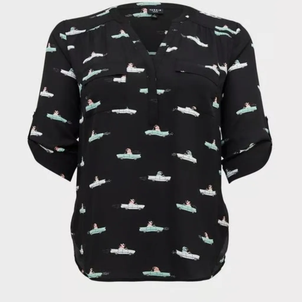 Torrid Sz 1 Black Printed Women's Top - Image 2