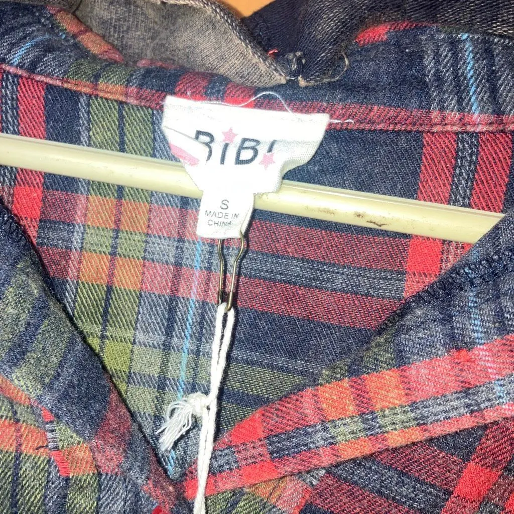 Bibi Christmas Colored Shacket Removable Hood Oversized Small New #755 Red - Image 9