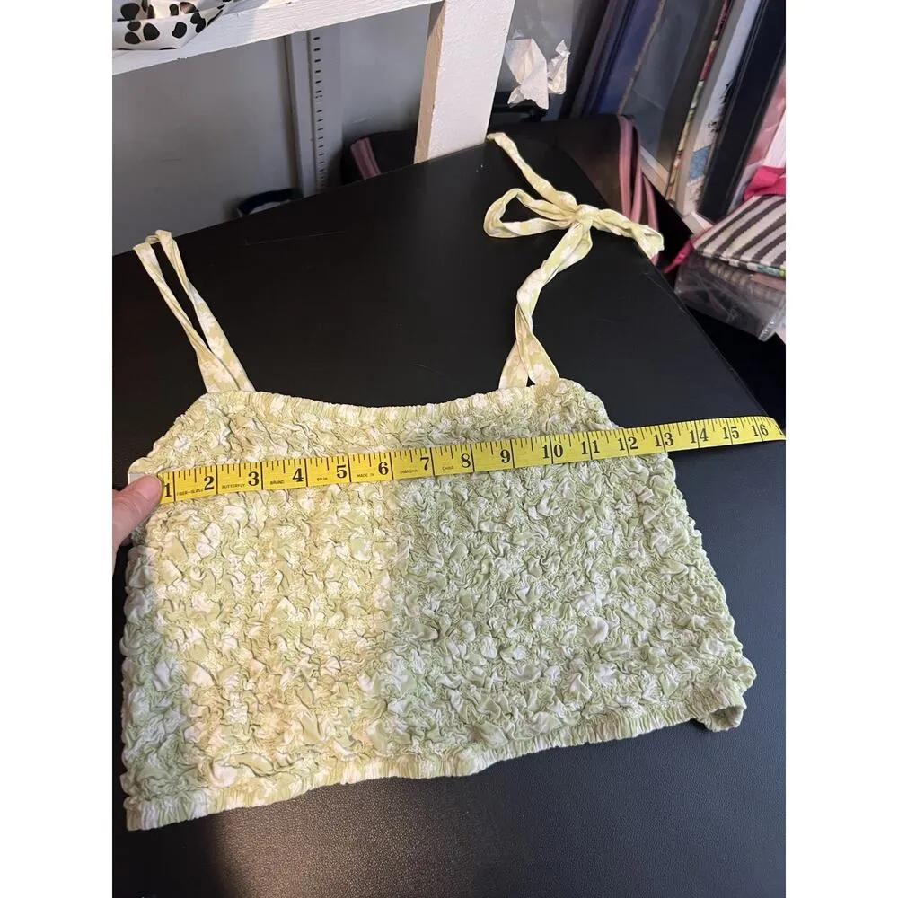 Kendall & Kylie Boho Chic green and white floral crop top in women’s Size M - Image 7