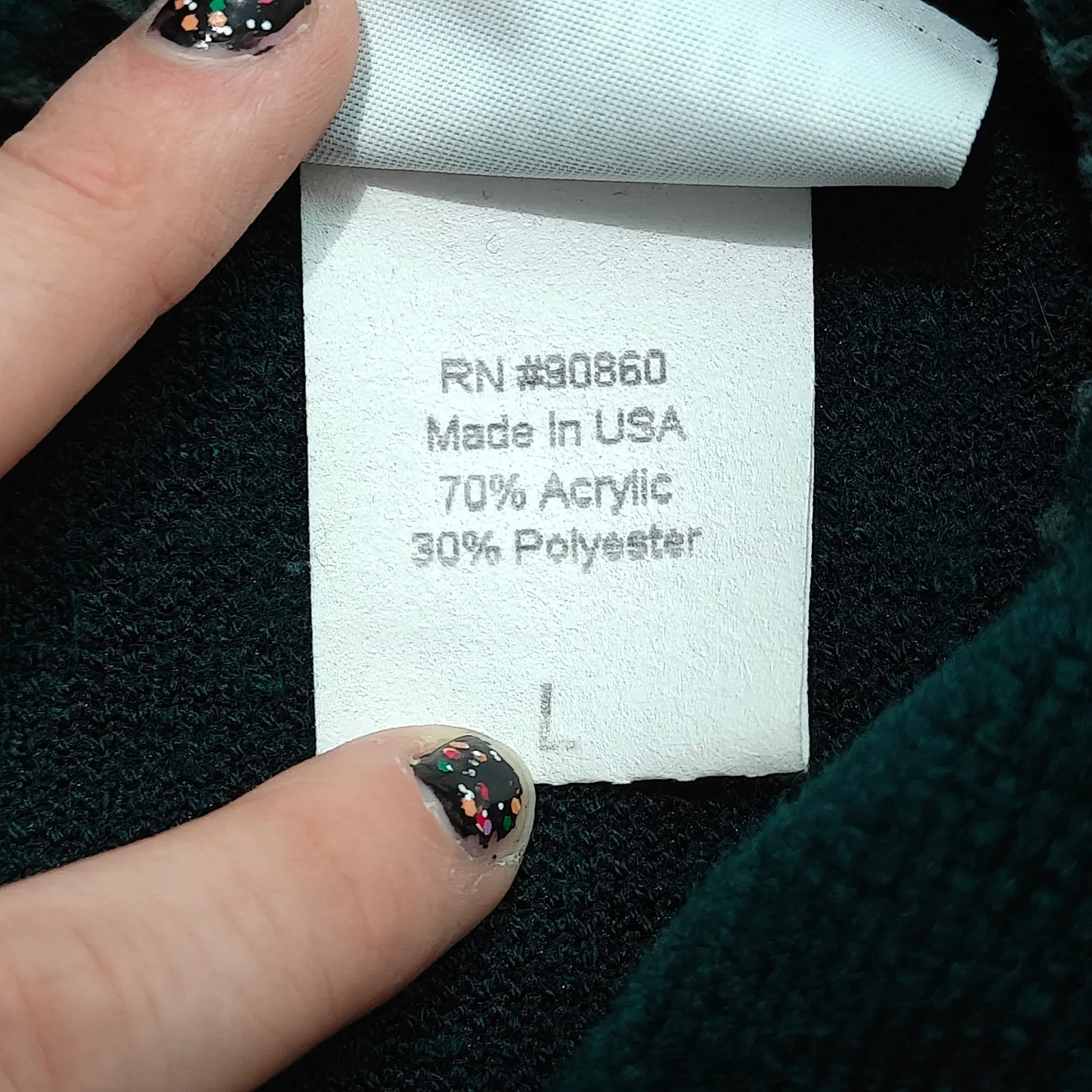 Vintage Wildlife Bird Pine Spring Fleece Sweater Pullover Large Green - Image 4