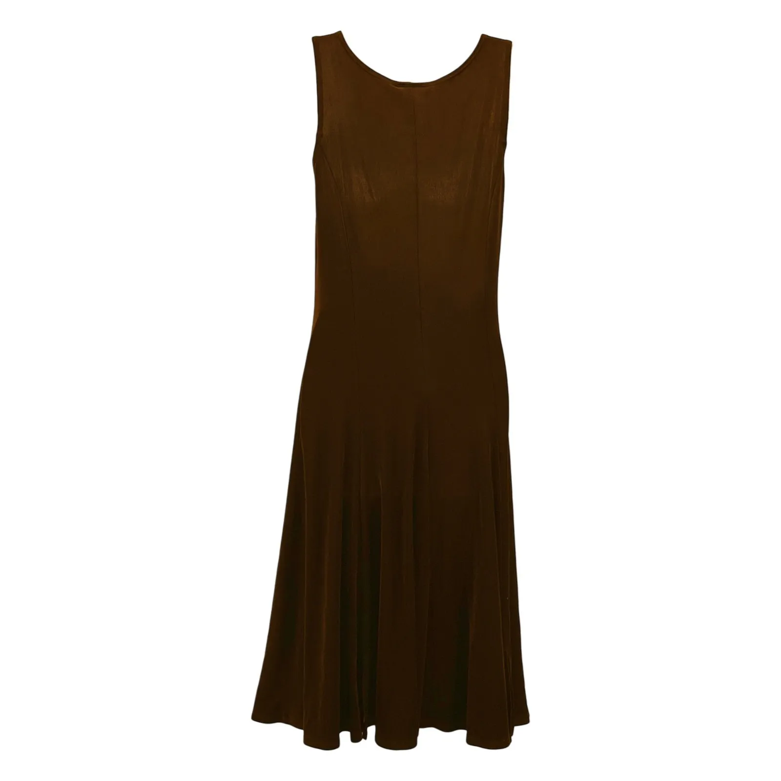 Chicos Travelers Slinky Knit Tank Dress Brown Small Or 0 - Image 2