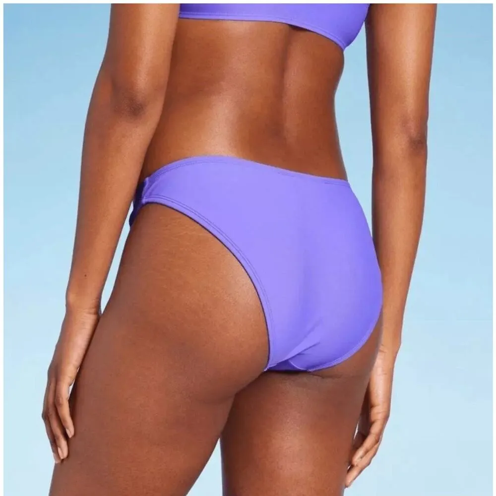 Wild Fable Low-Rise High Leg Cheeky Bikini Swim Bottom Purple XL NWT - Image 2