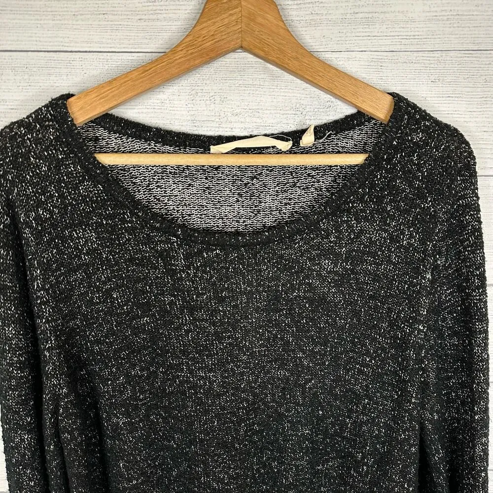 Soft Surroundings size Large P Bexley Black Marled Chambray Pop Tunic Sweater - Image 4