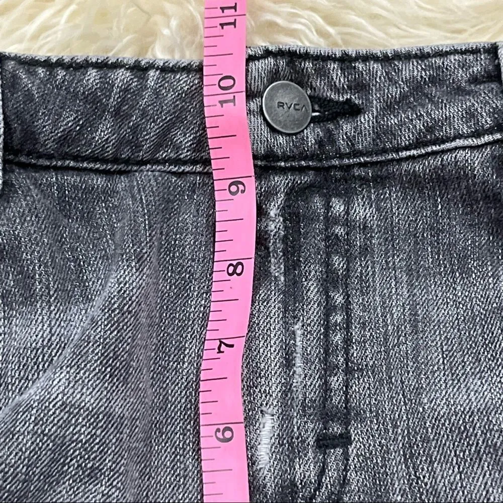 RVCA Gray Wash Distressed High Rise Skinny Jeans 26 - Image 6