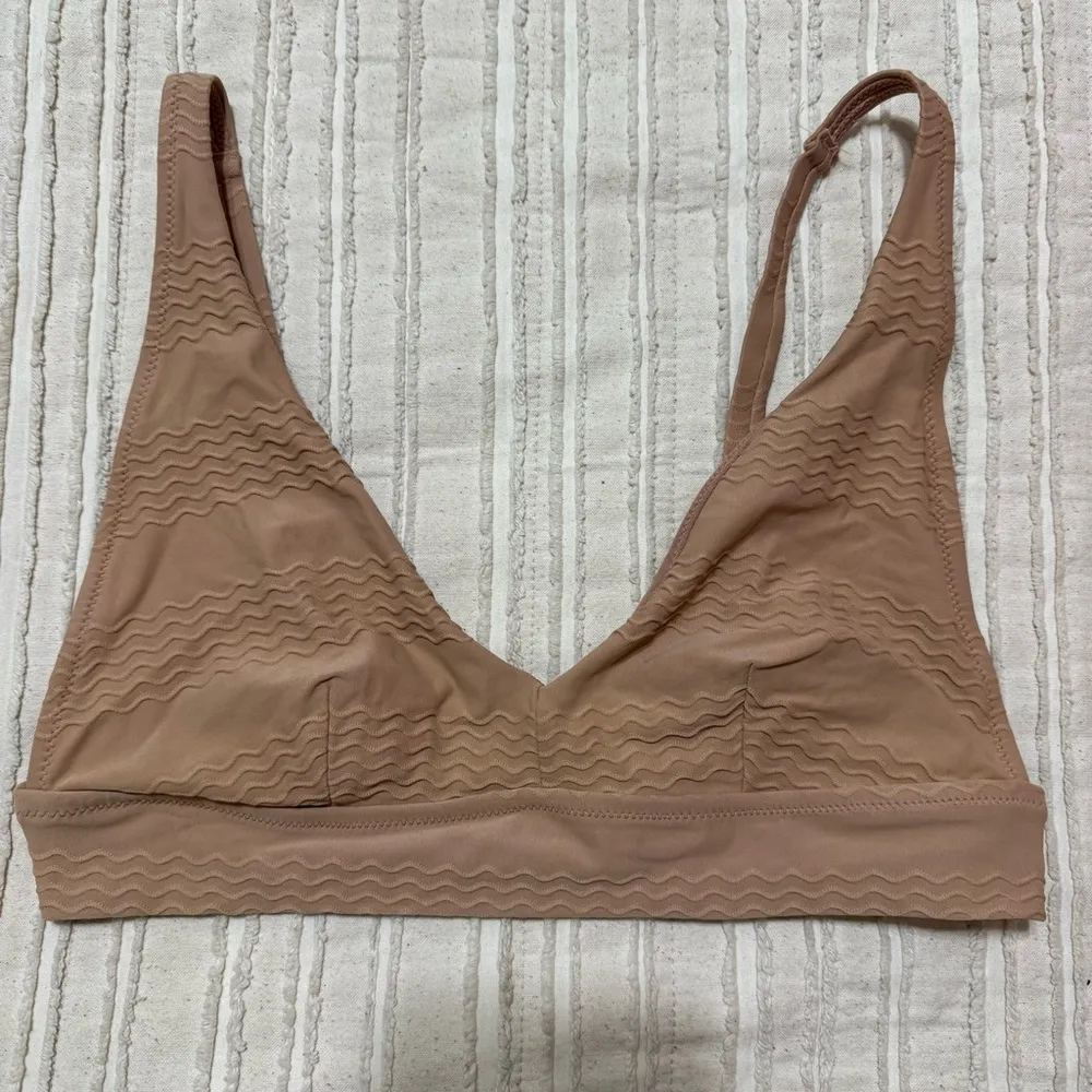 Aerie Jacquard Longline V Scoop Bikini Top - Image 2