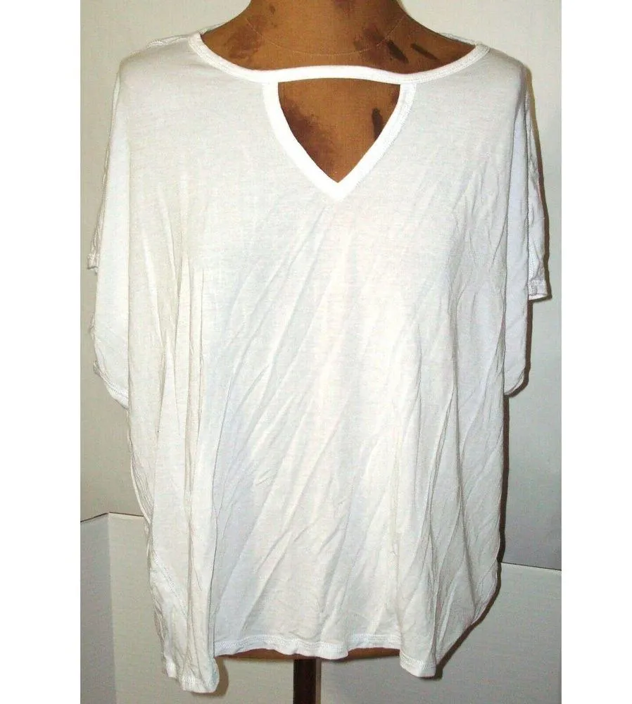 New Womens PrAna NWT L Linden Top White Modal Tee V Back SS Soft Jersey Shirt - Image 6