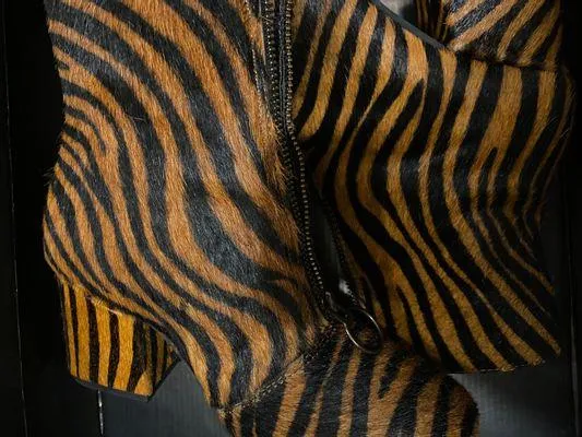 Lulus Zebra Stripe Booties - Image 2