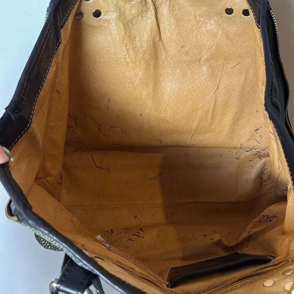 Vin Baker Women's Handbags Terra Italian Leather Speckled Green Shoulder Bag USA Black - Image 15