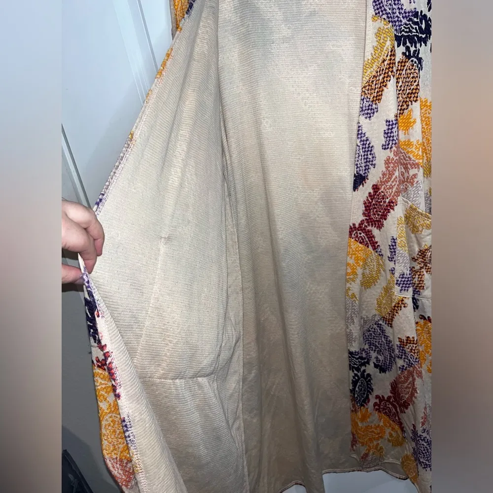 LuLaRoe Sarah Style Paisley Checkered Patterned Pocket Long Cardigan Size Medium - Image 10