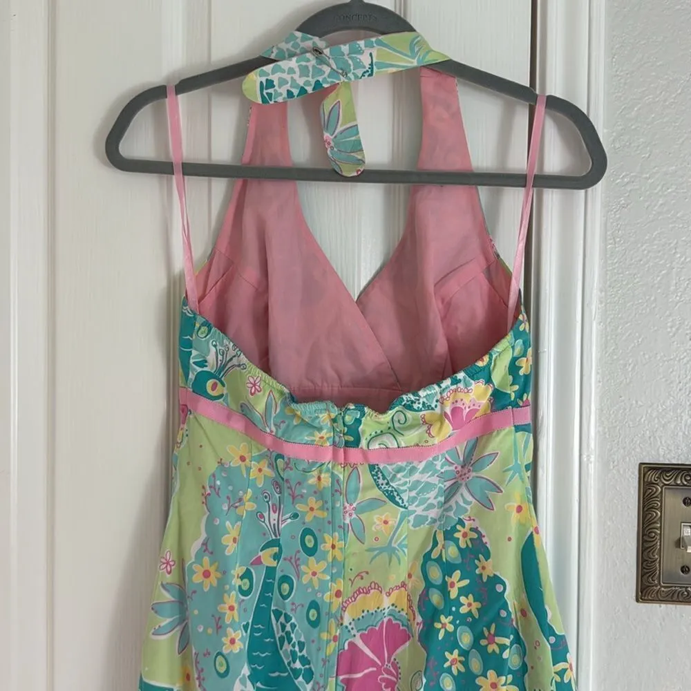 Lilly Pulitzer y2k peacock halter dress - Image 11