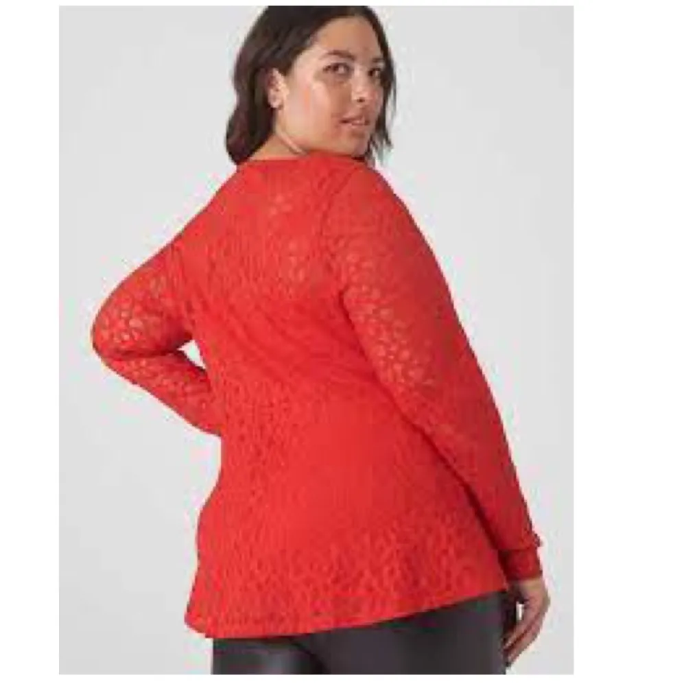 NWOT LANE BRYANT Classic Boatneck Peplum Sheer Lace Top - Image 2