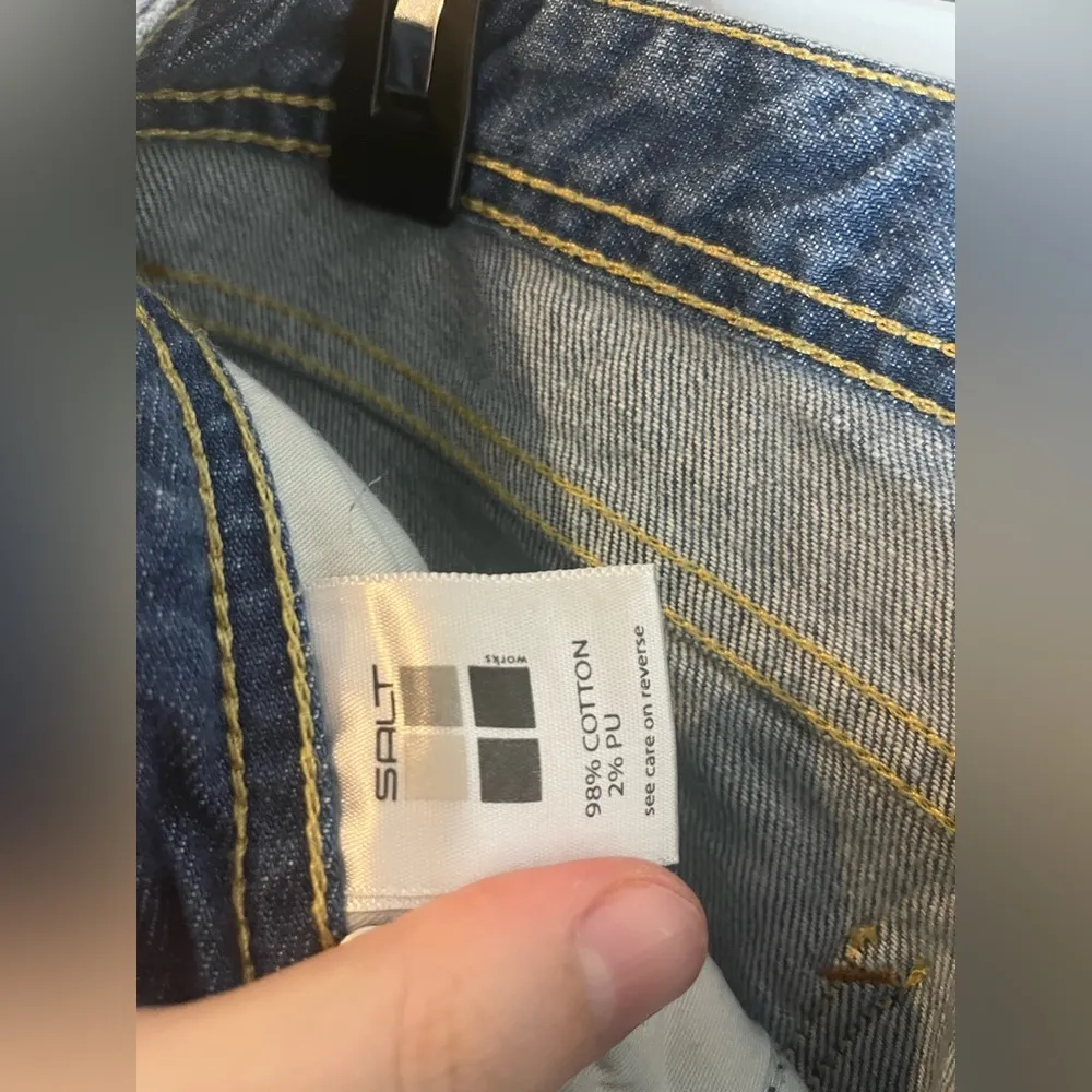 Salt Works Magnolia Cotton Straight Leg Pocket Embroidered Everyday Jeans Sz 31 Blue - Image 14