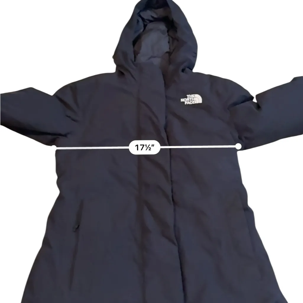 THE‎ NORTH FACE Arctic Parka Women’s Size Small Navy Down Hooded Jacket Warm 550 - Image 9