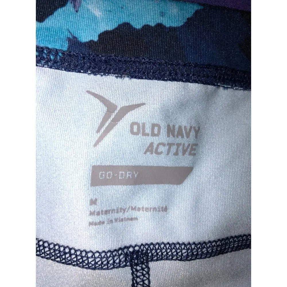 Old Navy Active Maternity Size M Leggings Capri Cropped Blue Purple Go Dry - Image 2