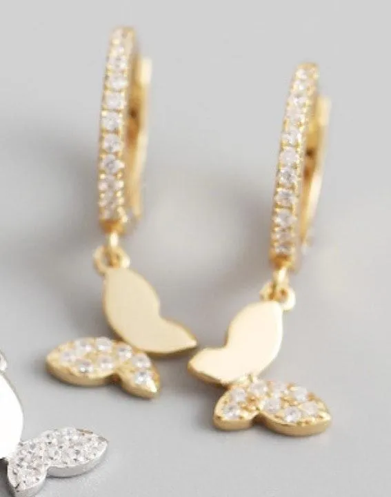 ⭐️new/ Huggies With CZ Butterfly 🦋 Charms - Image 3