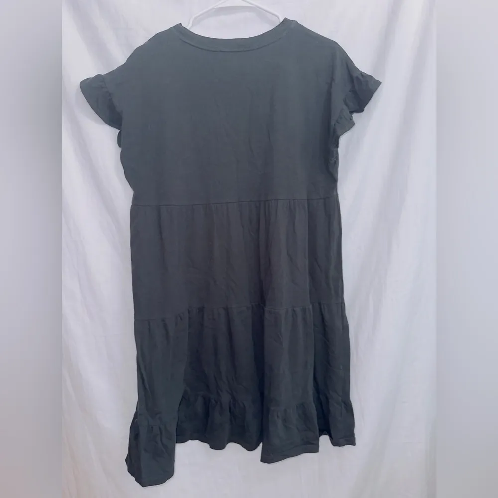 J. Crew Black Short Sleeve Tiered Cotton Mini Dress size small - Image 7