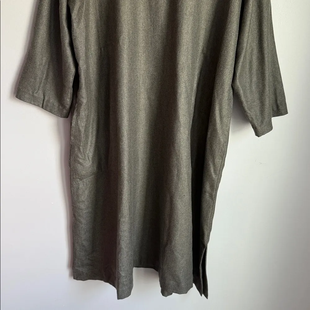 Eskandar Minimalist Cashmere Silk Dress Green Size M - Image 4