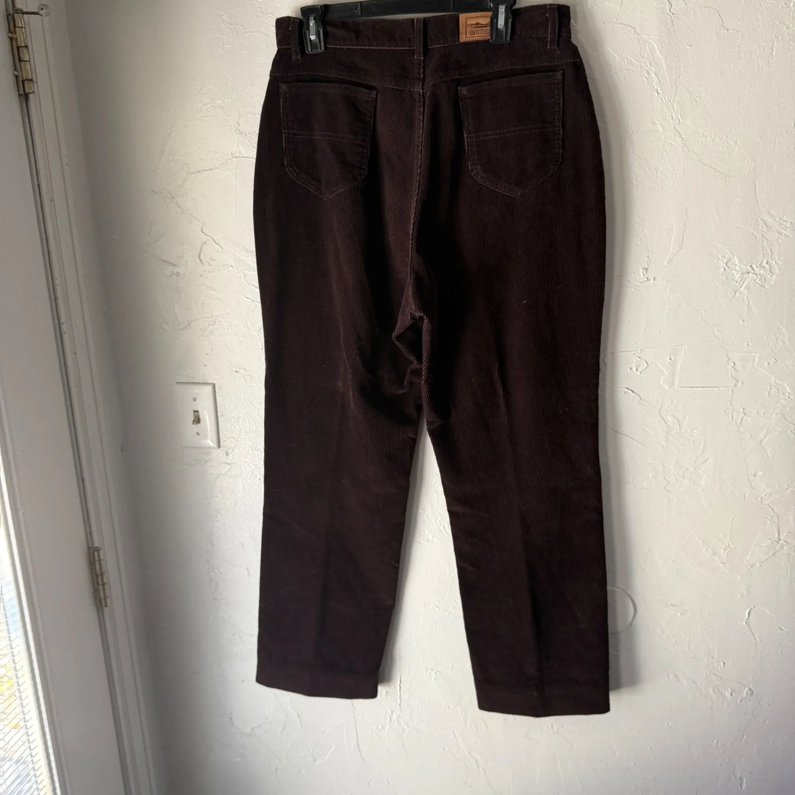 LL Bean Vintage Women Corduroy Pants‎ Size 16 Brown Straight Leg Casual Trousers - Image 6
