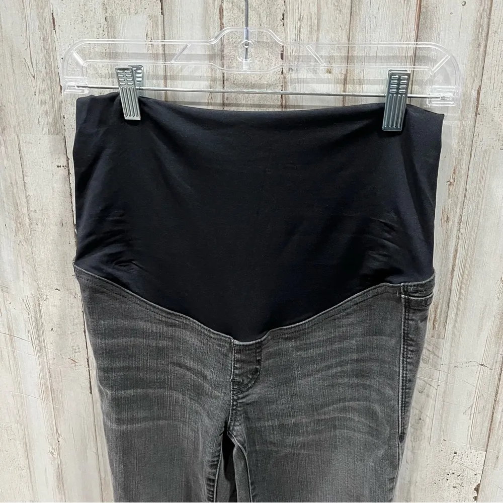 Madewell Maternity Over-the-Belly Skinny Jeans in Black Sea Distressed - Image 3