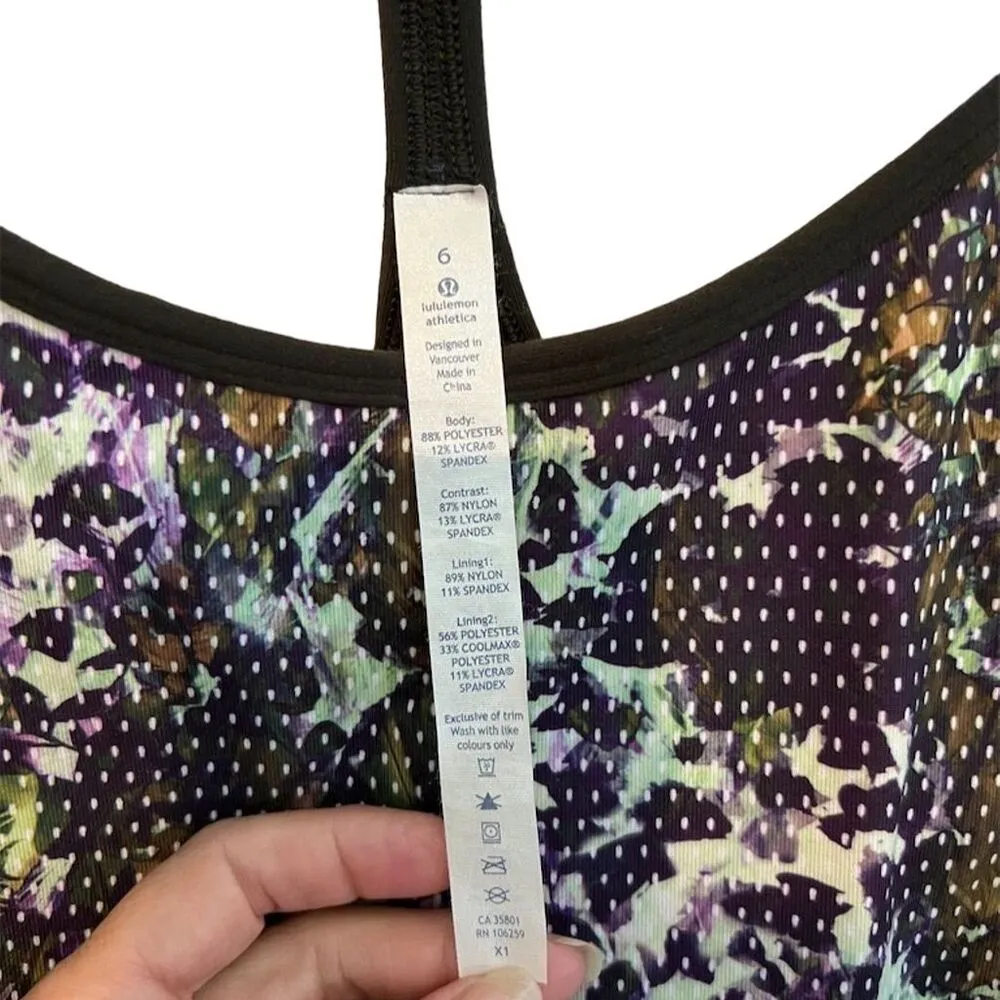 Lululemon Power Y Tank Top Women’s Size 6 Floral Racerback Yoga Running - Image 2