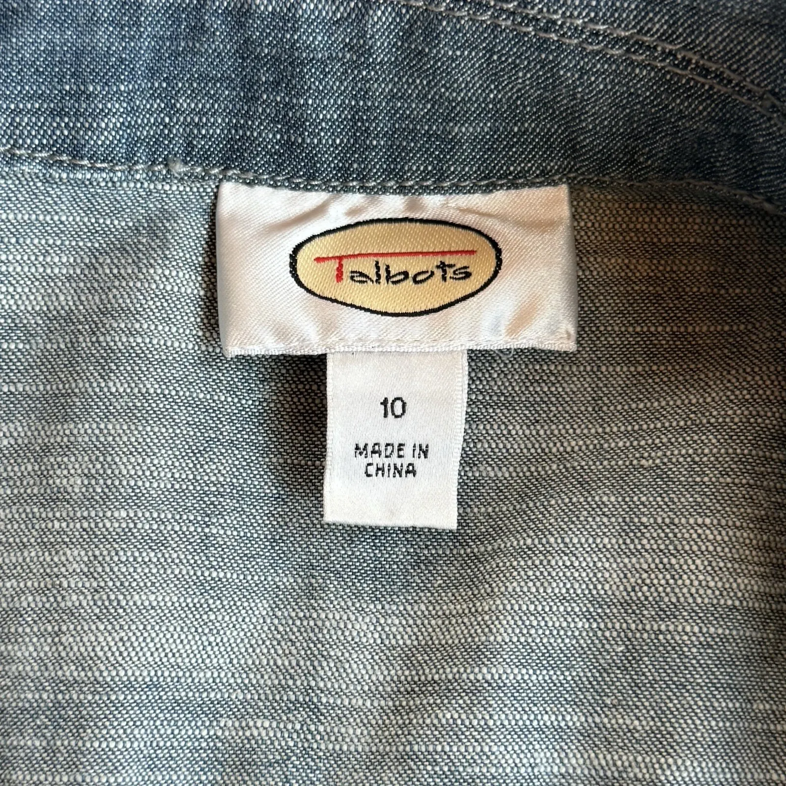 Talbots Denim Blazer Jacket 10 M Jean Western Yoke Equestrian Preppy Classic - Image 2