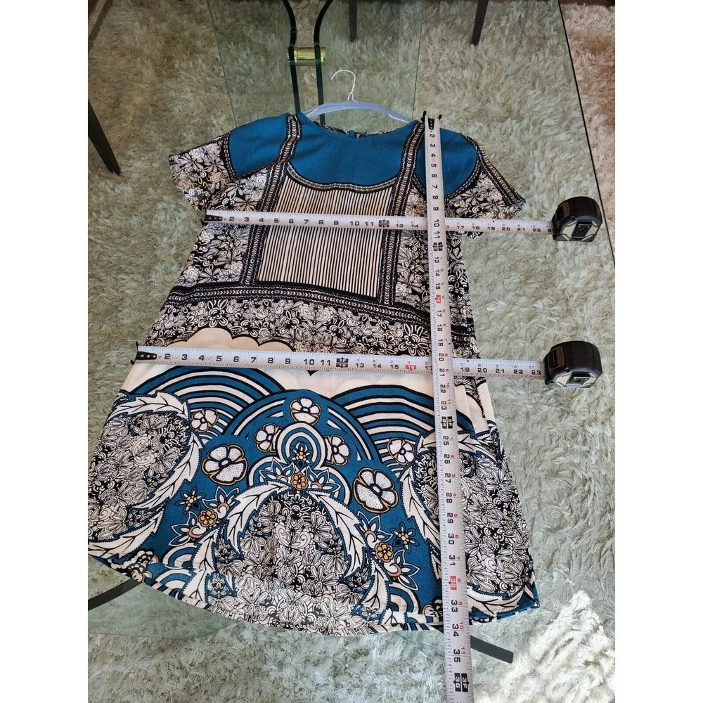 Express Womens Multicolor Short Sleeve Round Neck Knee Length Dress Petite Small - Image 8