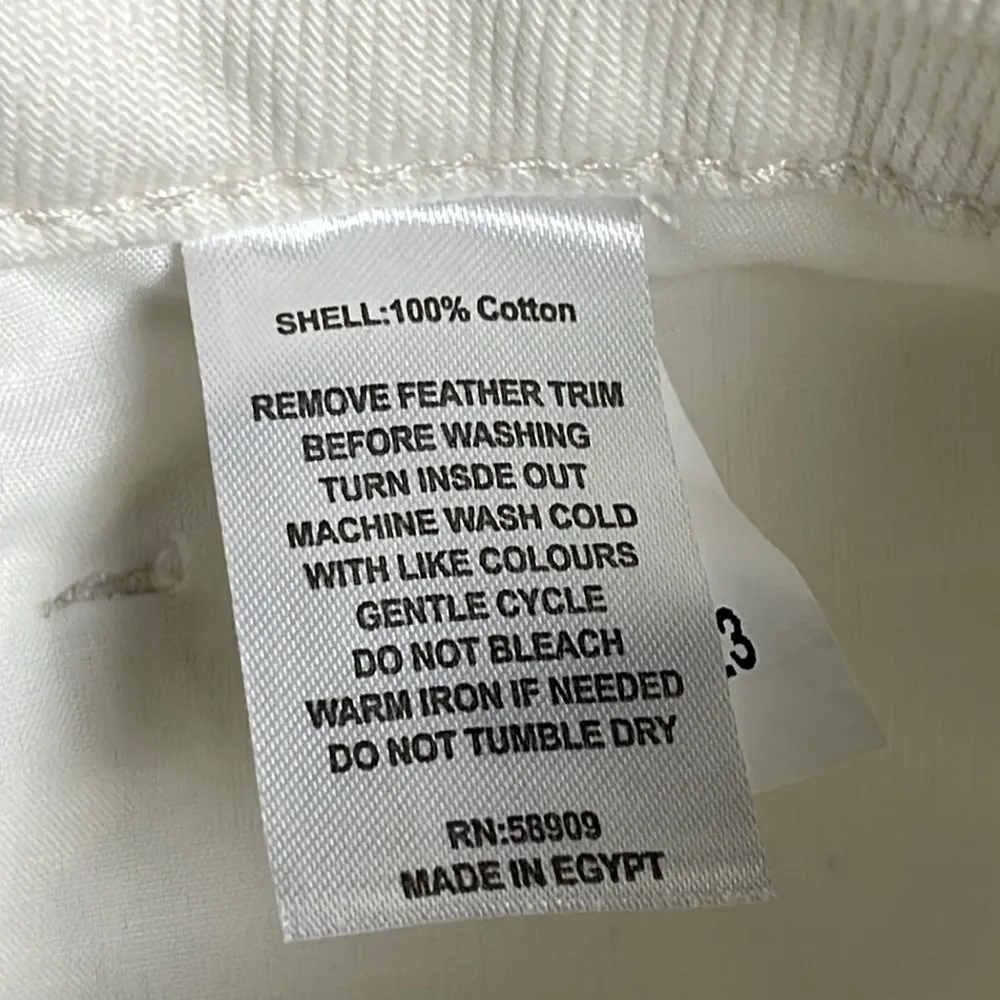 Giani Bini x Nastia Liukin Chic White Feather-Trimmed Jeans - Image 11