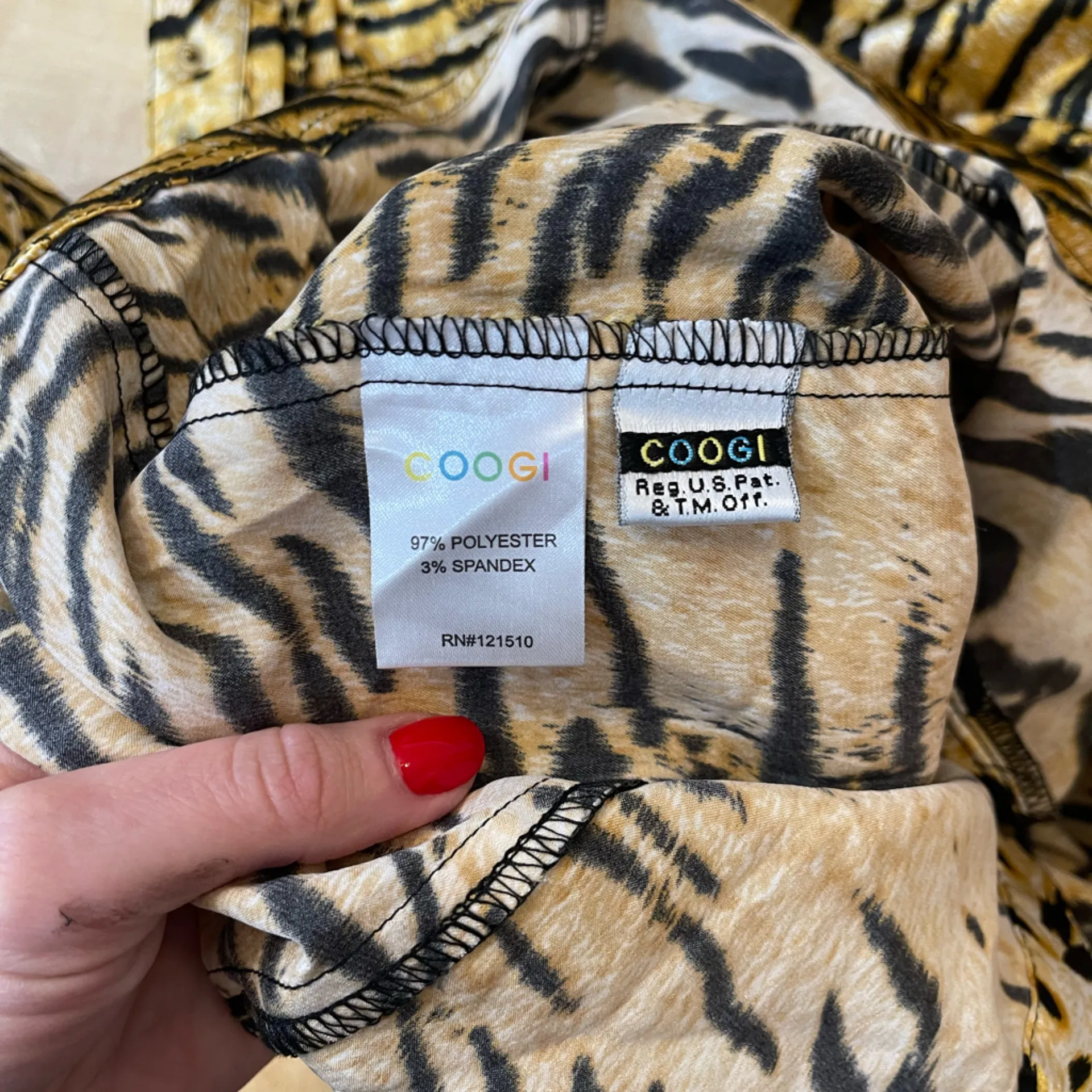 COOGI Vibate Tiger Print Shirt Dress with Belt - Image 5