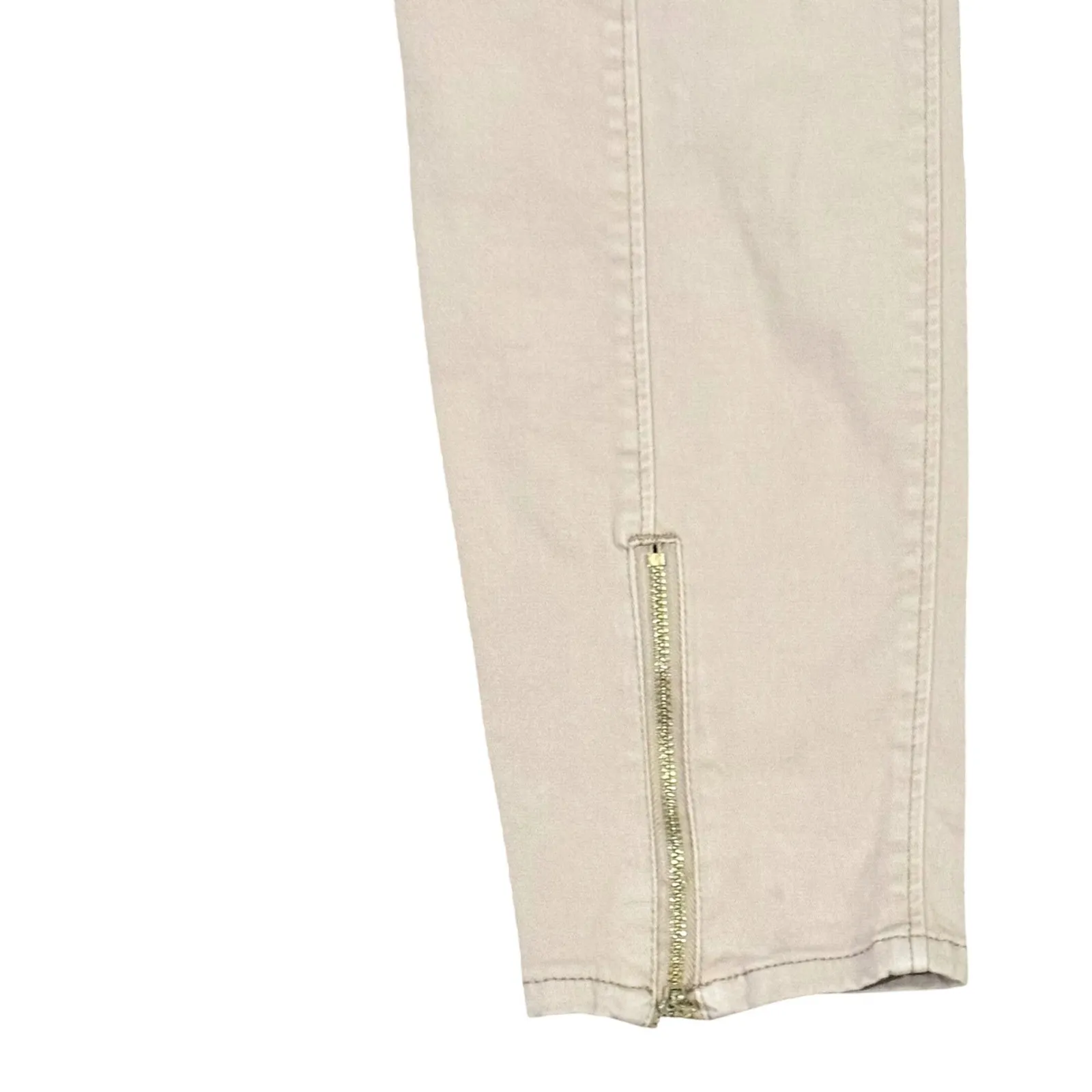 White House Black Market Skimmer Cargo Pants Beige Women's Size 6 Zippers Ankle - Image 6