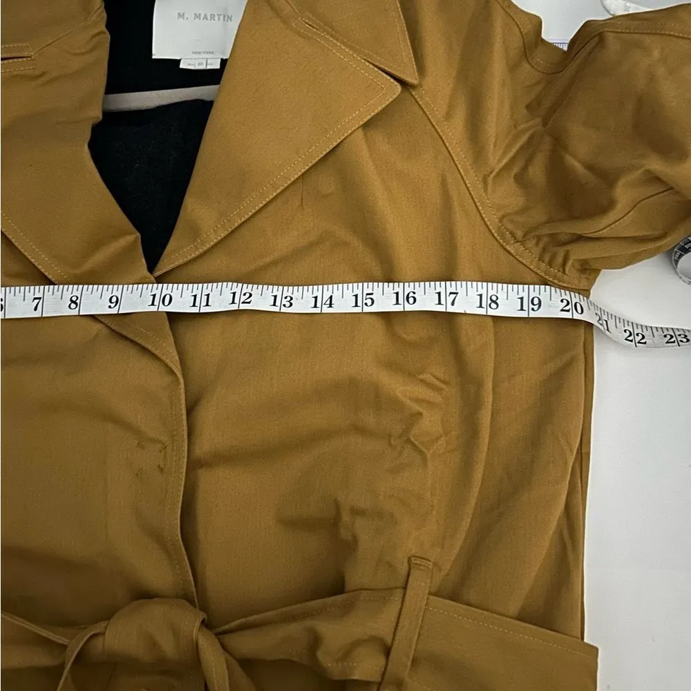 M. Martin Tan Brushed Canvas Wool Lined Trench Coat Size Medium New with Tags - Image 8