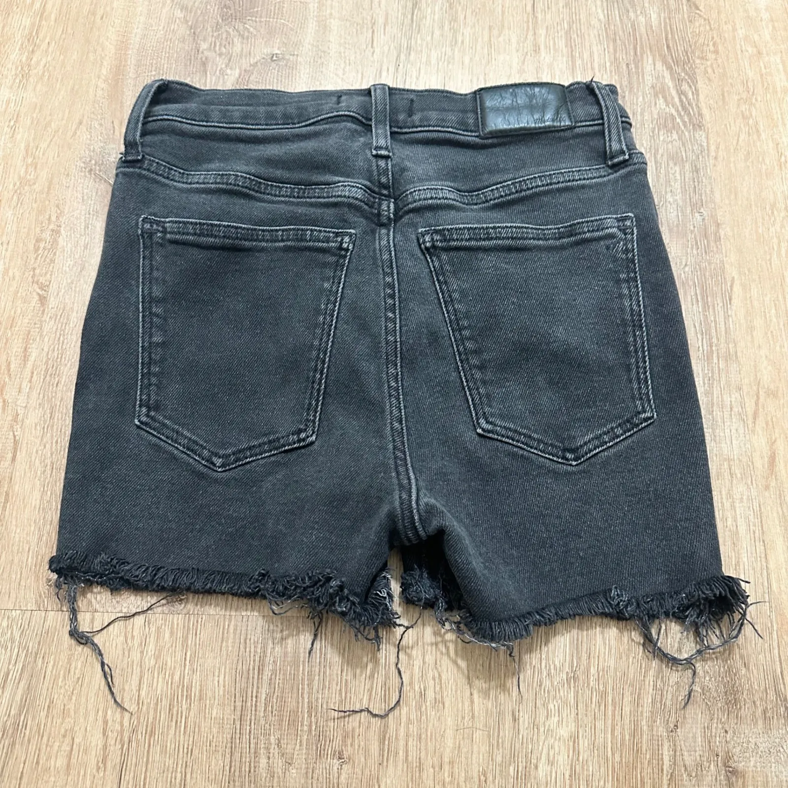 Madewell | 10" High Rise Skinny Cutoff Black Wash Denim Shorts, Size 28P - Image 2