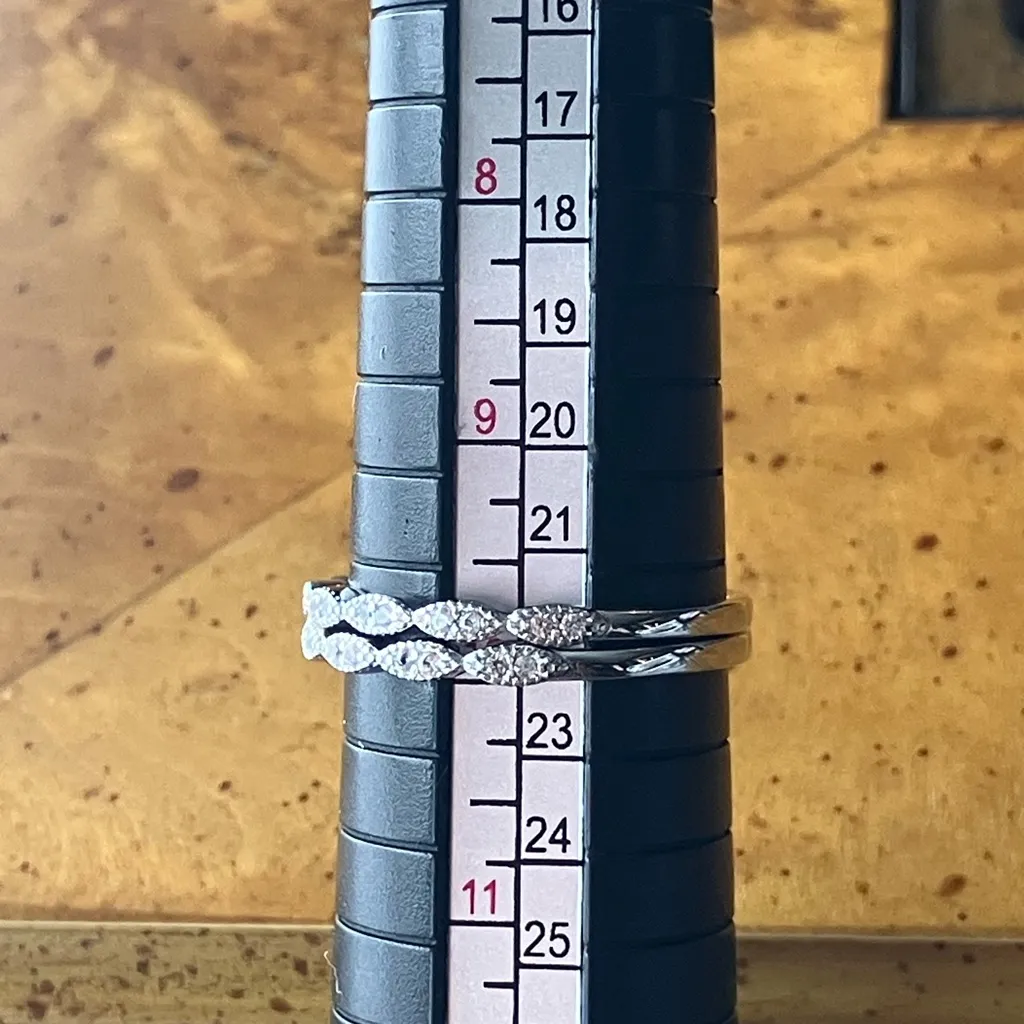 London Blue Topaz Sterling Silver Ring Set Size 10 - Image 6