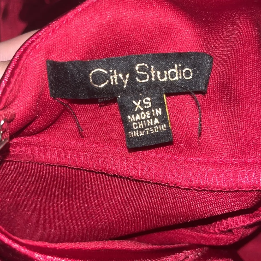 Red Satin Mini Dress Size XS - Image 6