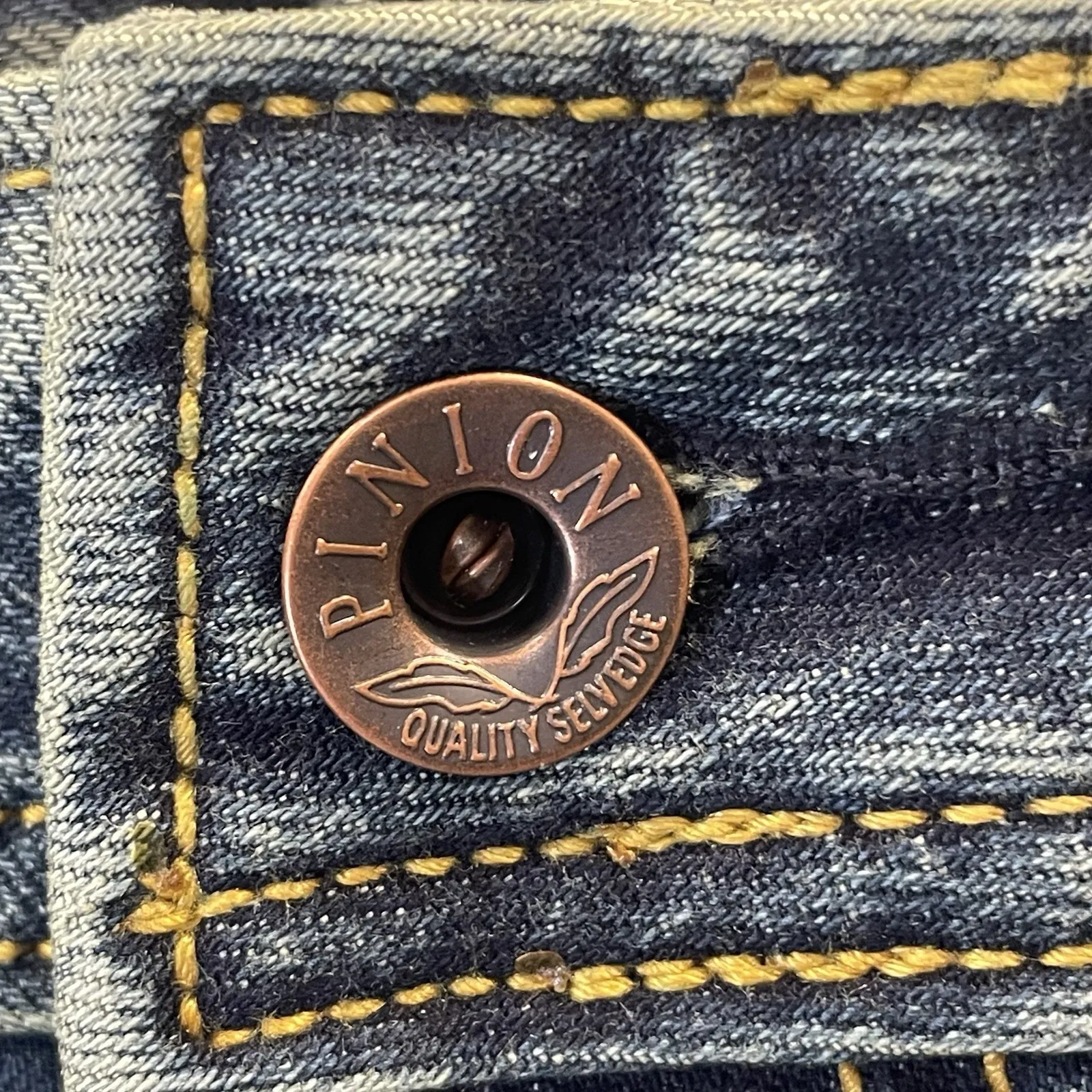 NEW Pinion Denim Jeans Japanese Selvedge 31 x 29 Button Fly New With Tag LOGO Blue - Image 10