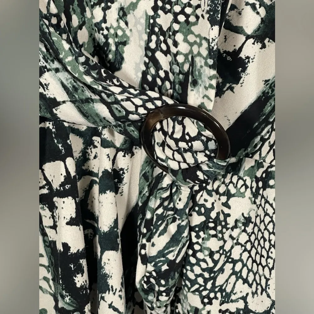 EST 1946 Women Snake Print Top Blouse 3/4 Sleeve Pullover Faux Wrap Belt 18/20w - Image 6