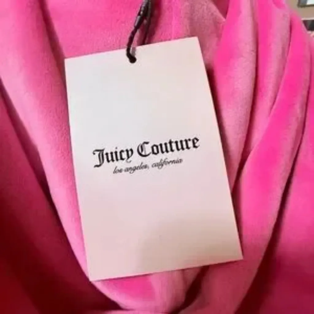 Juicy Couture Pink Velour Tracksuit OG Rhinestone Back Logo Sz L NWT - Image 7