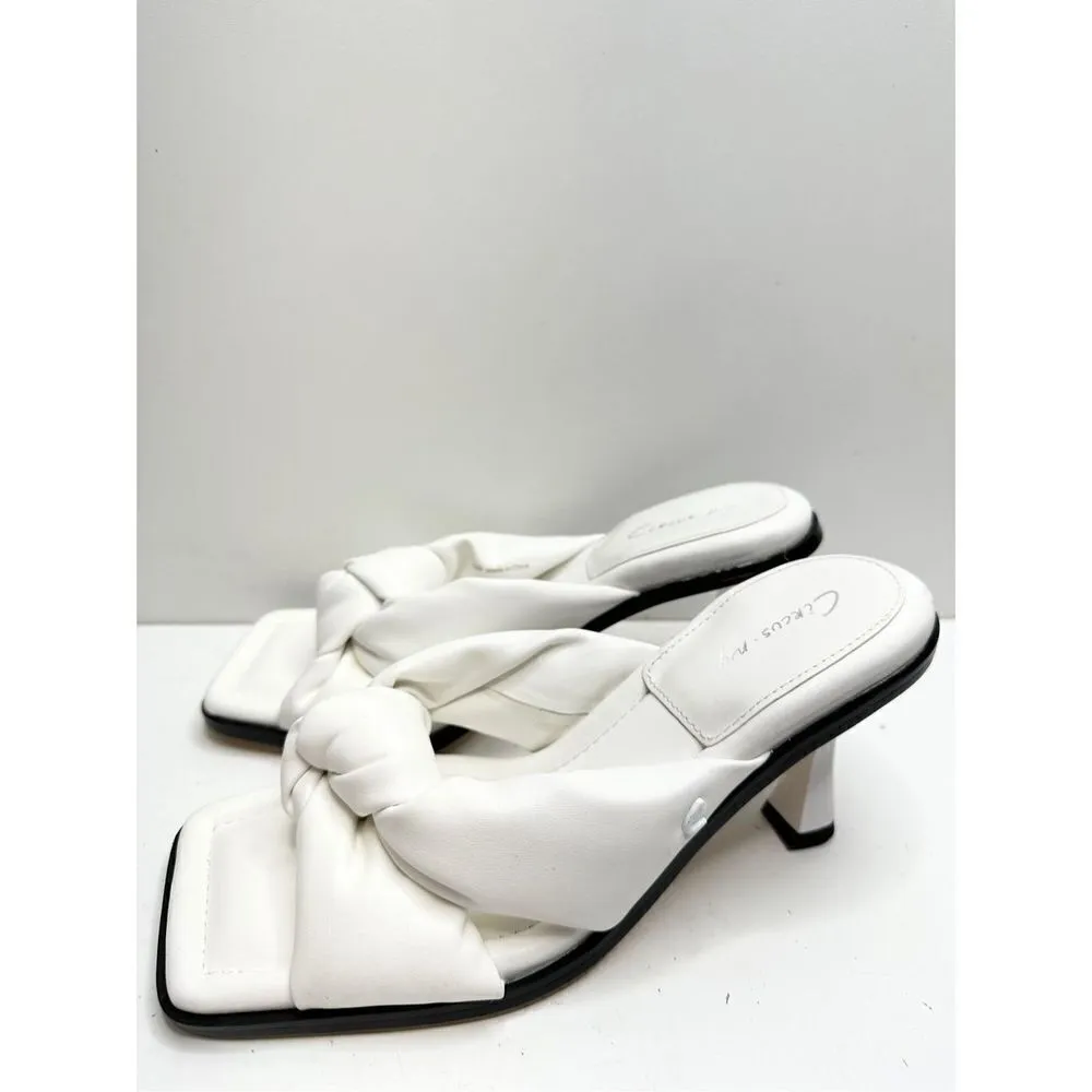 Circus by Sam Edelman Sandals Womens Size 8.5 White Sim Slides Square Toe - Image 3